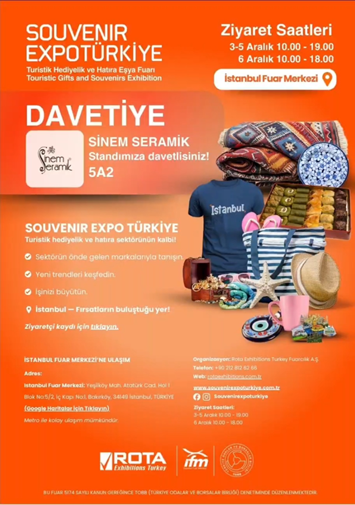 Sinem Seramik Souvenir EXPO Türkiye 2025 - fuar davetiye